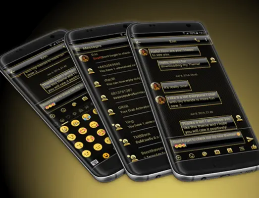 SMS Messages Frame Gold Theme android App screenshot 0