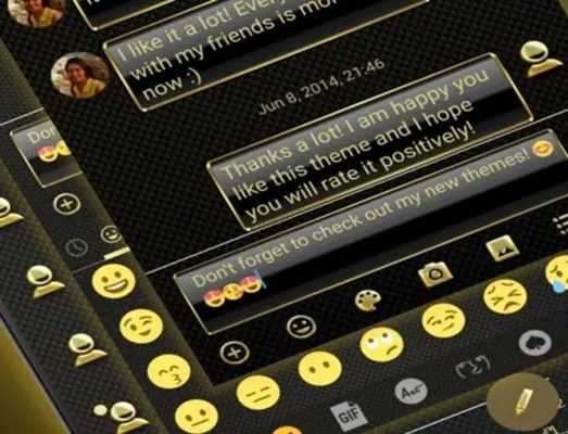 SMS Messages Frame Gold Theme android App screenshot 1