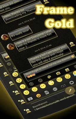 SMS Messages Frame Gold Theme android App screenshot 2