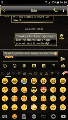 SMS Messages Frame Gold Theme android App screenshot 3