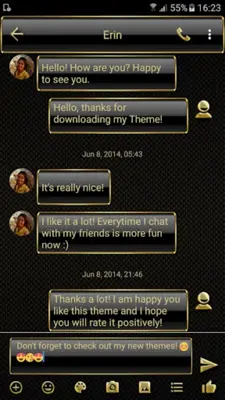 SMS Messages Frame Gold Theme android App screenshot 5