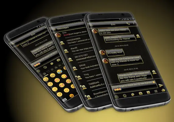 SMS Messages Frame Gold Theme android App screenshot 6